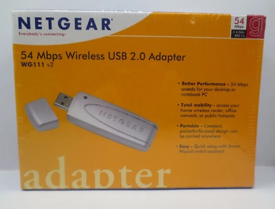 Netgear 54 Mbps Wireless USB 2.0 Adapter WG111 v2  -  NEW SEALED BOX - Image 1 of 4