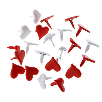 100pc11mm Love Hearts Metal Brads Paper Fasteners For Scrapbooking Craft • 7.51€