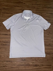 johnnie-O Poloshirt Herren Large grau blau Micro Print Performance bestickt - Bild 1 von 5