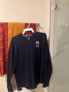 Auburn University Under Armour blue  long sleeve  hoodie shirt men's XL loose - Picture 1 of 4