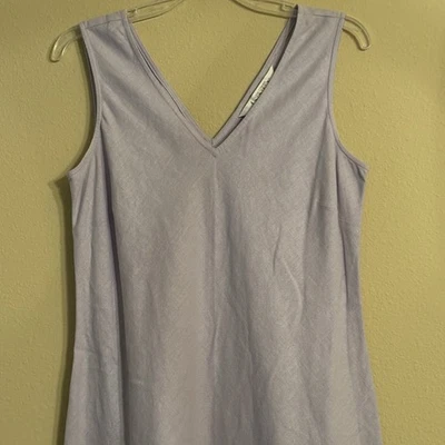 CC ANNEX*vtg*Dress Sz M Lilac Linen Blend V-Neck Sleeveless Lagenlook Long Maxi - Image 1 of 4