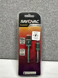 Rayovac Fusion Micro USB Cable. 10ft  Charger Cord;  Color Teal - Photo 1 sur 4