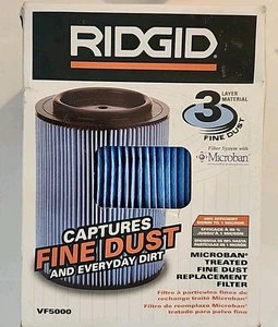RIDGID 3-Layer Fine Dust Pleated Paper Filter 5.0 Plus Gal Wet Dry Vacs VF5000 - Picture 1 of 4