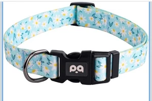 Verstellbares weiches Hundehalsband: Print Flower Aqua Multicolor Medium - Bild 1 von 4