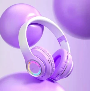 Wireless Bluetooth Headphones 🎧 SD Slot MIC LED Light Stereo Foldable for Phone - Afbeelding 1 van 5