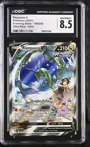Rayquaza V (Alternate Full Art) 194/203 SWSH07: Evolving Skies Holo CGC 8.5 - Picture 1 of 2