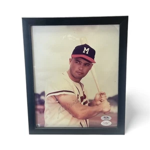 Eddie Mathews Signed Milwaukee Braves 8x10 Framed Photo PSA + JSA Authentic - Picture 1 of 2