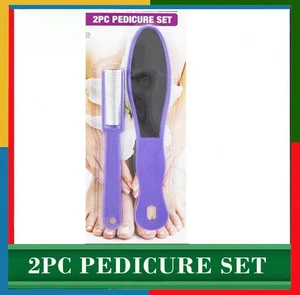 2pc Pedicure Set Dry Foot Skin File Callus Feet Care Hard Skin Shave Remover - Picture 1 of 4