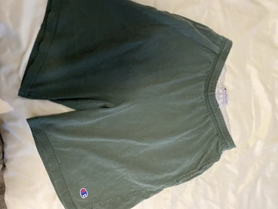 Jerzees Men's Shorts Forest Green, Nylon, Elastic Cuffs, 90s Vintage - Image 1 of 3