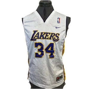 Vintage Nike White #34 O'Neal Los Angeles Lakers Jersey Youth Size L 16/18 #4 - Picture 1 of 16