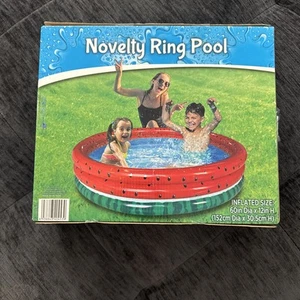 Novelty Ring Watermelon Swimming Pool - Inflatable 3 Ring Pool - 60" x 12" - Picture 1 of 1