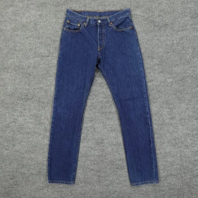 Pantalones de mezclilla Levis 501 para mujer 27x32 azul botón mosca pierna recta calce clásico Foto 1 de 4