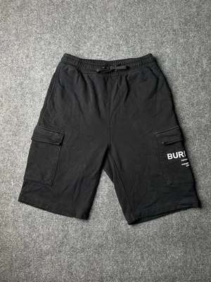 Pantalones Cortos Para Hombre Burberry Horseferry Logo Negro Algodón Carga Londres Inglaterra, Talla M Foto 1 de 4
