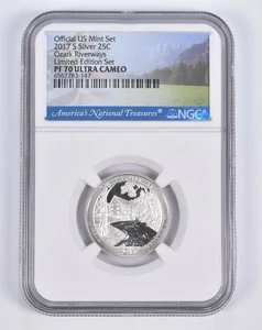 2017-S Silver PF70 ANT Ozark Riverways Quarter Limited Edition NGC *3313 - Picture 1 of 5
