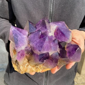 7.7LB Natural Amethyst geode quartz cluster crystal specimen Healing - Picture 1 of 12