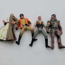 Lot Of 4 Vintage Star Wars Figures Wookie Obi Wan Bar Guys 4 Inch