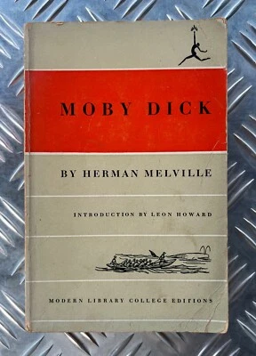 MOBY DICK Herman Melville 1950 BOOK Modern Library College Edition RARE Red Vers - Imagem 1 de 4