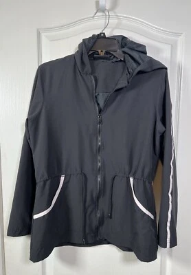 Chaqueta de Pista Bolle Cremallera Completa Forrada con Capucha Blanco y Negro Talla M Cordón Cintura Foto 1 de 4