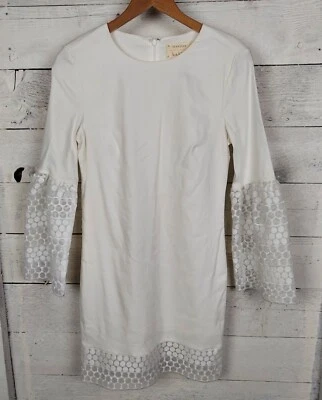 Nicole Miller Dress Womens 4 Sheath Sheer Polkka Dot Long Sleeve Office Career - Image 1 of 4