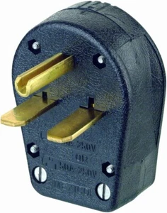 Leviton B00-00931-000 Dual Power Angle Plug, 30/50Amp, Black - Picture 1 of 4