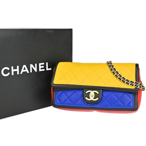 Borsa a tracolla CHANEL multicolore materasso catena patta pelle BK BE RD YW 730RJ623
