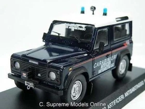 LAND ROVER DEFENDER 90 MODELO COCHE DE POLICÍA 1:43 ANTISALIDA AZUL CARIBINEROS K8 - Imagen 1 de 5