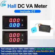YB28VA LED Digital Hall CT Voltmeter Ammeter DC 10A 20A 50A 100A 100V 300V 600V