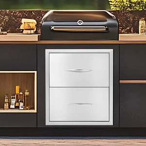 Outdoor Kitchen Drawers, Double Drawers Stainless Steel - Picture 1 of 16