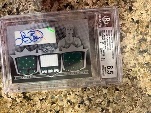 Larry Bird Signed 07-08 Topps Triple Threads Relics P. Plates Black BGS 8.5 #1/1 - Picture 1 of 4