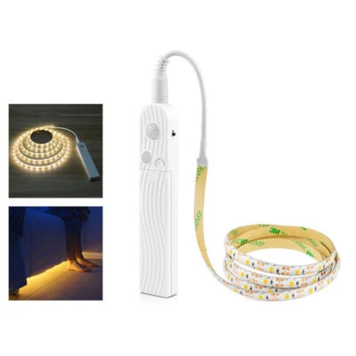 1- 5m wireless PIR Motion Sensor LED Bed Closet Night light 5V 2835 AAA Battery - Image 1 of 4