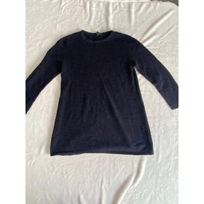 COS Navy Blue Textured Tunic Top Sweater S Long Sleeve - Image 1 of 4
