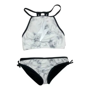 Timeapple Girls Lightening White & Black Bathing Suit Size 16 - Picture 1 of 8