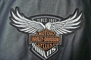 Jacket Leather Black Motorcycle 4XL Harley 115TH Anniversary Patch On Back HC - Bild 1 von 12