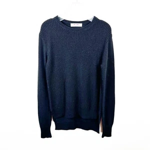 Organic by John Patrick Black Cashmere Blend Rib Knit Round Neck Sweater Sz XS - Picture 1 of 6