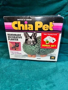 New Sealed Chia Pet Bunny And Bonus Gift Playing Card Growing Planter Kit - Picture 1 of 7
