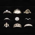 Sterling Silver - Lot of 9 Assorted Solid & Gemstone Rings - 30g