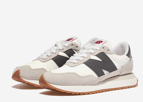 SCARPE DA UOMO NEW BALANCE 237 TAGLIA 9 BIANCHE CASTELLO GRIGIO PELLE SCAMOSCIATA MS237CT