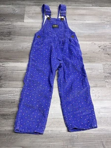 Vintage Girls OshKosh B’gosh Vestbak Floral Corduroy Overalls Sz 4T Made in USA - Picture 1 of 12