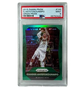 2015 Panini Prizm GREEN Giannis Antetokounmpo #144 Bucks PSA 9 🔥RARE 🔥 - Picture 1 of 2