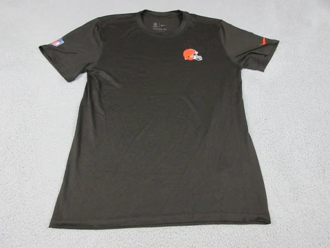 Cleveland Browns Shirt Mens Medium Brown Orange Logo NFL Football Nike Cover