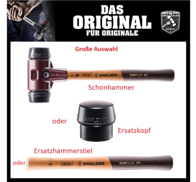 Halder Schonhammer SIMPLEX Ersatzkopf Ersatzstiel- verschiedene Varianten