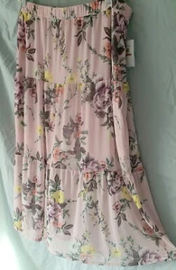 Love, Fire Pink Purple Yellow Skirt Floral Lined Long Size 3X 42-48" Waist - Picture 1 of 7