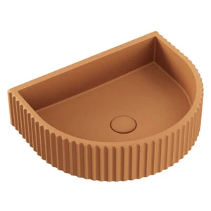 Fienza Valentina Fluted Arch Concrete Wall Basin Tuscan RB078TU - Bild 1 von 2