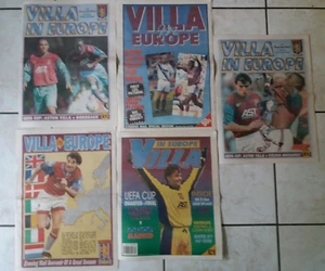 ASTON VILLA 5 EUROPEAN Home MATCHES NEWSPAPERS 1993 1994 1997x2 1998 ALL GOOD - Picture 1 of 1