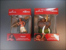 2018 Hallmark Disney MOANA MAUI Christmas Tree Ornamenst SET New in Box VHTF