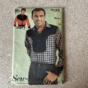Sew-Easy Advance Men’s Western Shirt Pattern Neck Size 16 Number 3135 Vintage - Picture 1 of 5