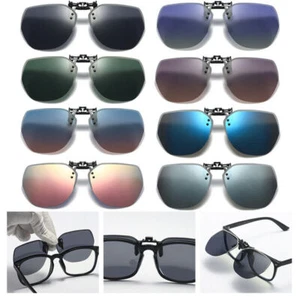 Hot Polarized Clip On Sunglasses Men Women Flip Up Sunglasses Driving Glasses - Picture 1 of 22