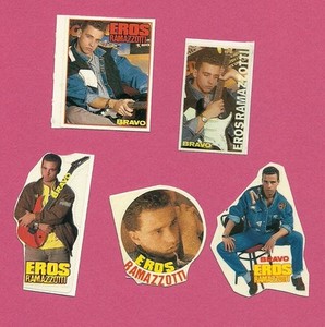 Eros Ramazzotti 1980s Movie Pop Rock Music TV Mini Stickers from Germany