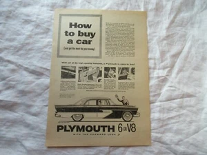 1956 Plymouth V6 V8 car advertising print AD - Picture 1 of 1