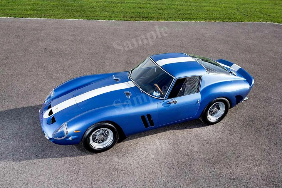 Póster fotográfico retro Ferrari 1962 250 GTO Scaglietti azul alta resolución pared decoración Foto 1 de 1